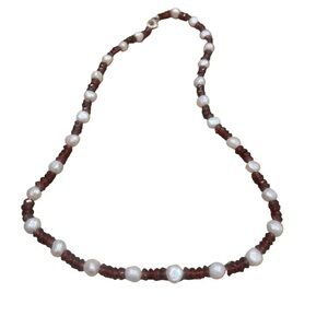 Necklace | White Pearls and Red Beads necklace